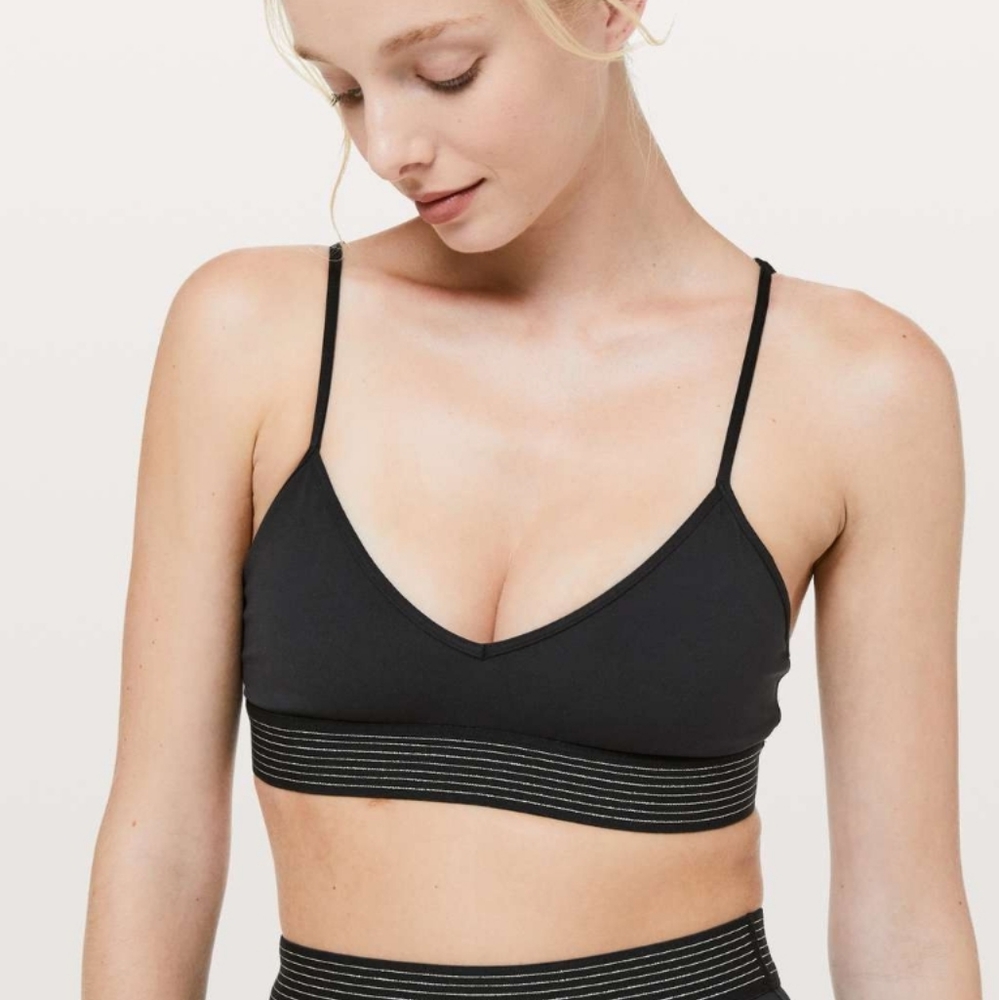 Lululemon Principal Dancer Golden Lining Bralette Black